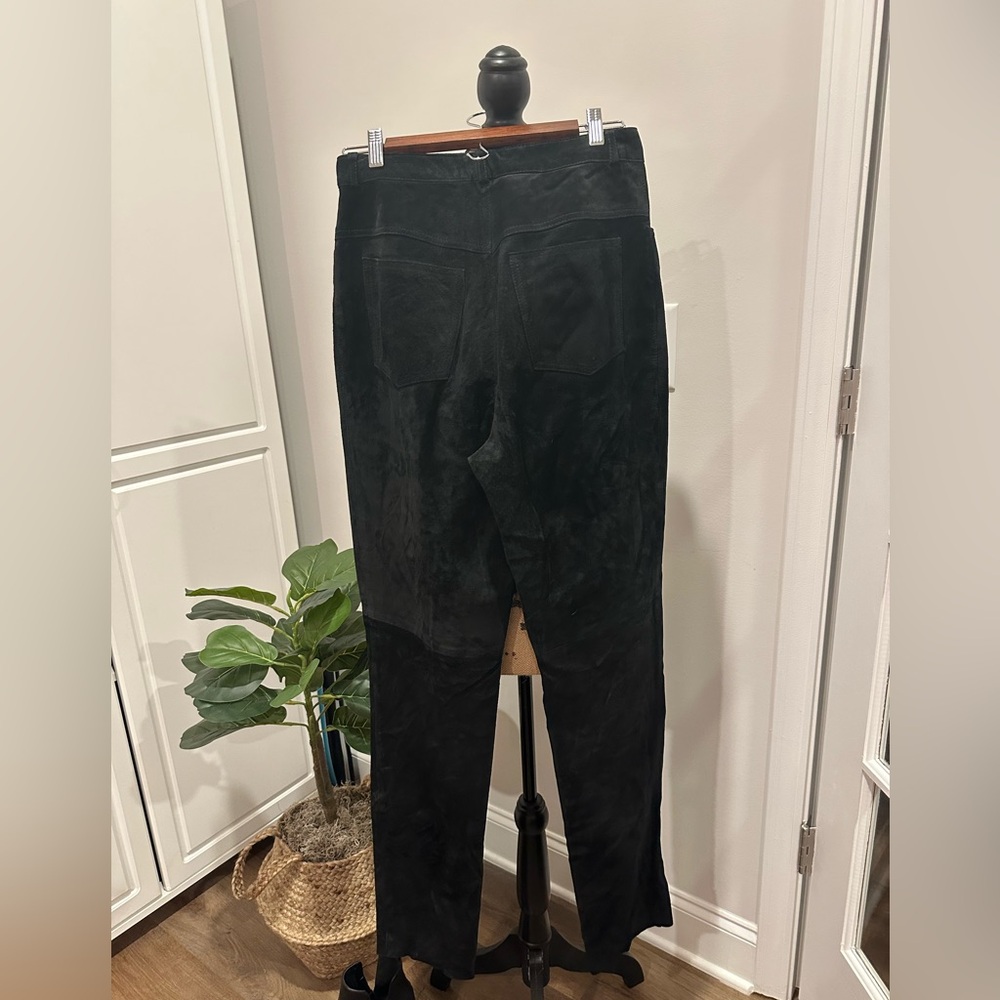 Carroll Reed Black Suede Pants Size 8 - Picture 6 of 9